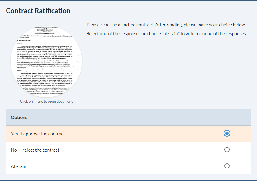 Contract ratification referendum ballot